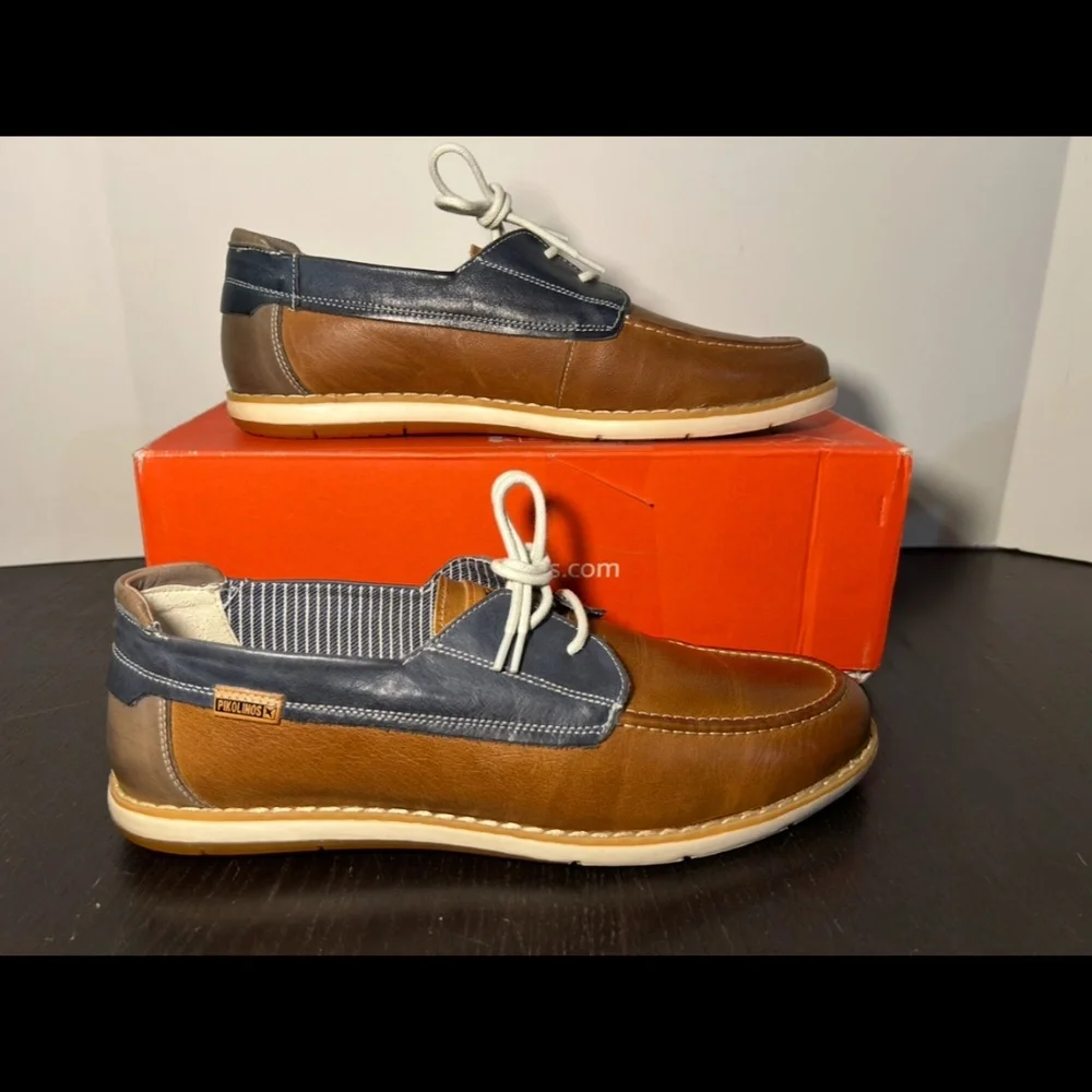 Pikolinos Jucar M4E-1035BFC1 Boat Shoes Brandy Leather Mens EU 43/US 9-9.5